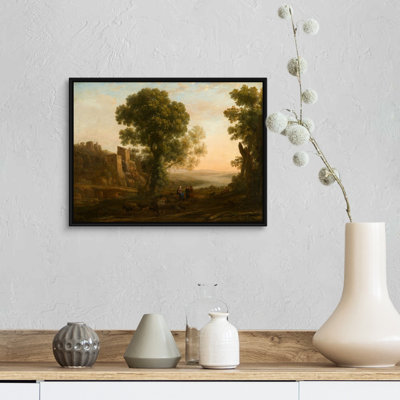 Paysage avec des paysans en revenant avec leurs troupeaux, C1637 par Claude Lorrain-impression sur toile