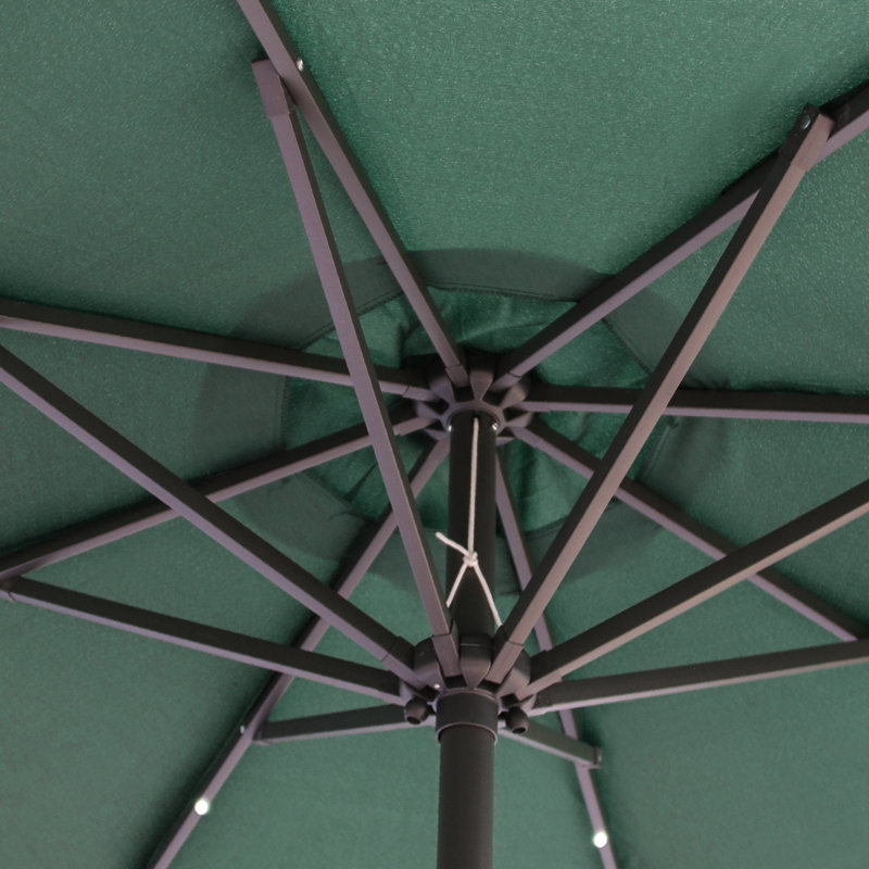 Antibes 2.7m Traditional Parasol with Lights, Green