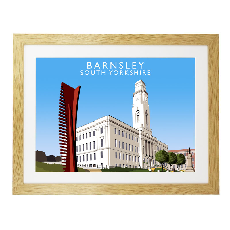 Barnsley by Richard O'Neil - Print, Oak Wood Frame, 33.5 cm H x 43.5 cm W x 2.2 cm D
