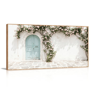 Ensemble de 1 tableau mural floral sur toile pour porte