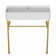 35" Bathroom Console Sink With Overflow,Ceramic Console Sink White Basin Gold Legs