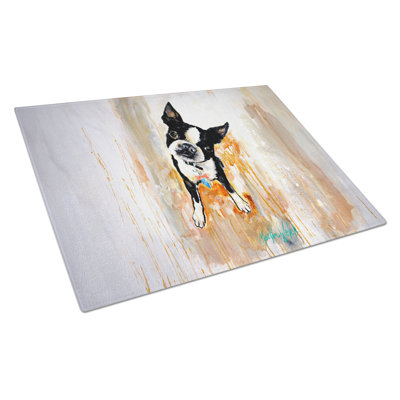 Boston Terrier Scout Glass Cutting Board