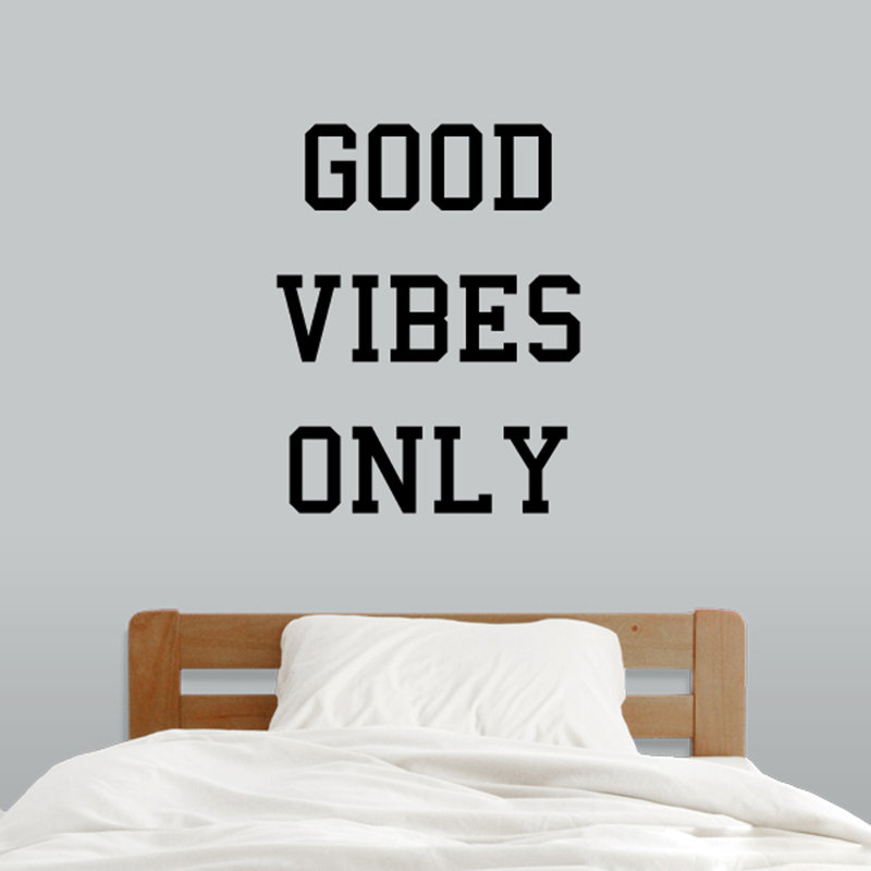Décalcomanie murale "good vibes only", Noir