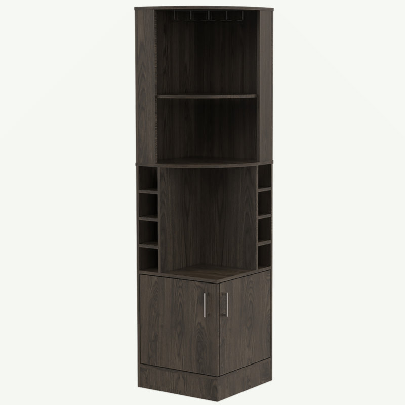 Armoire de bar Macadamia, Noyer foncé