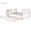 Lit de jour en bois pleine grandeur avec lit gigogne simple, bureau et USB