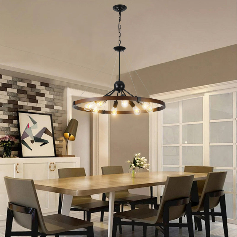32" Rustic Industrial Chandelier