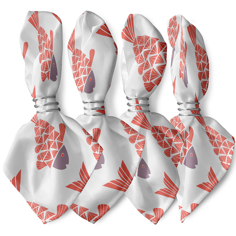 Ensemble de serviettes 4 pièces Grand Ridge, L 18 po x L 18 po, Corail