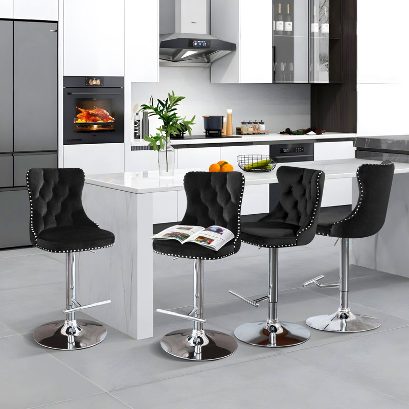 Tabouret pivotant à hauteur réglable Komara, Noir