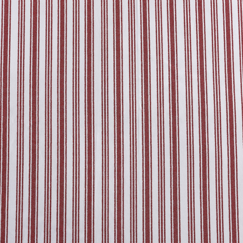 Queen Red Stripe Cotton Percale Fitted Sheet