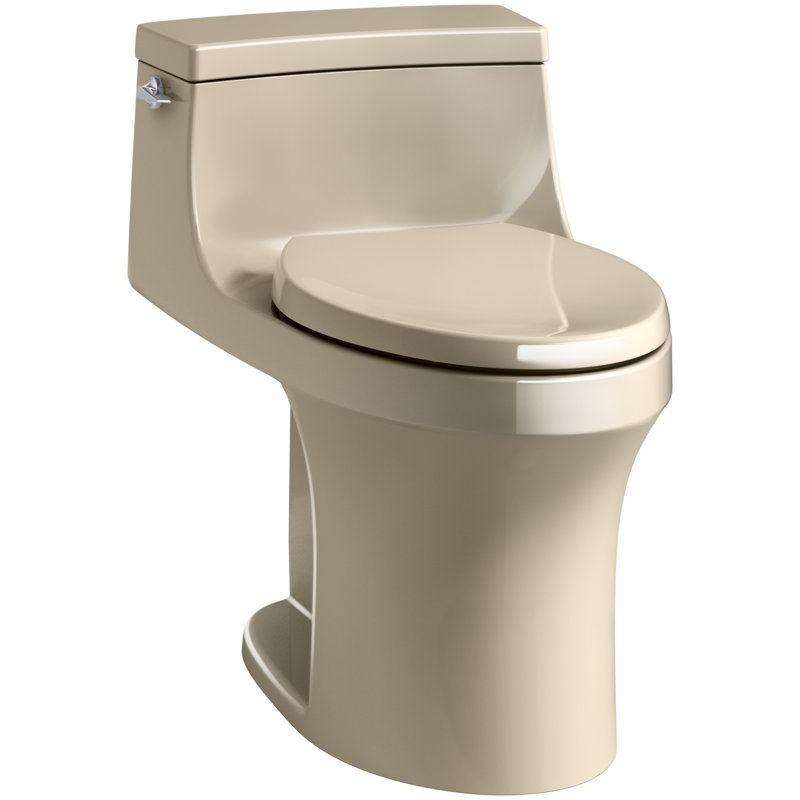 San Souci 1.28 GPF Elongated One-Piece toilet (Seat Included), Mexican Sand, Left-Hand