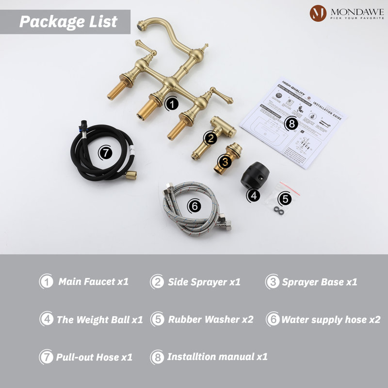 Mondawe Kitchen Faucet with Side Spray