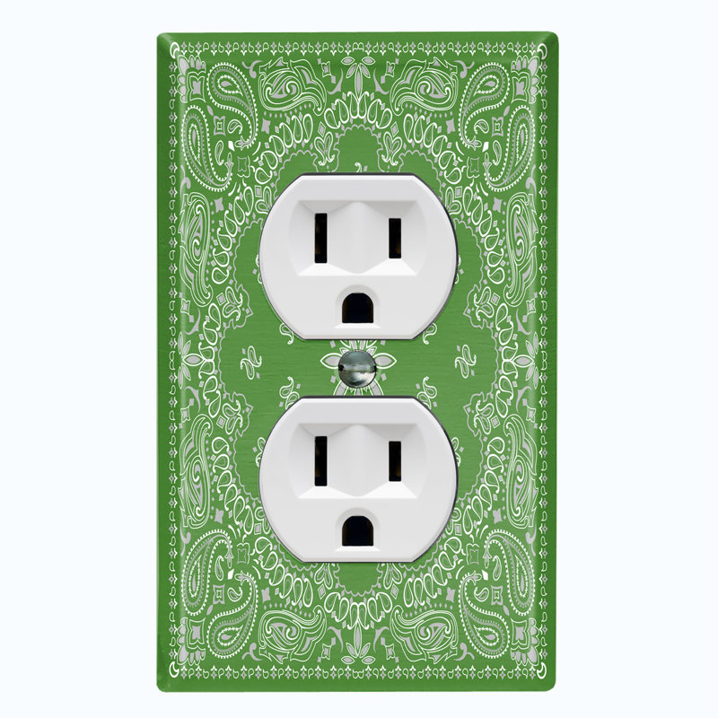 Patterned 1 - Gang Toggle Light Switch Standard Wall Plate, Green