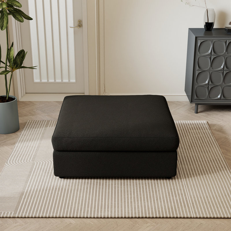 Repose-pieds modulaire rembourré avec revêtement Boucle, Black