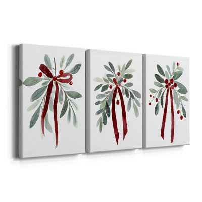 Christmas Holiday Art XVIII  -Custom Wrapped Gallery Canvas - 3 Pieces
