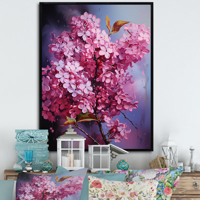 «Neon Pink Lilacs Pop Beauty Unveilé I», reproduction sur toile