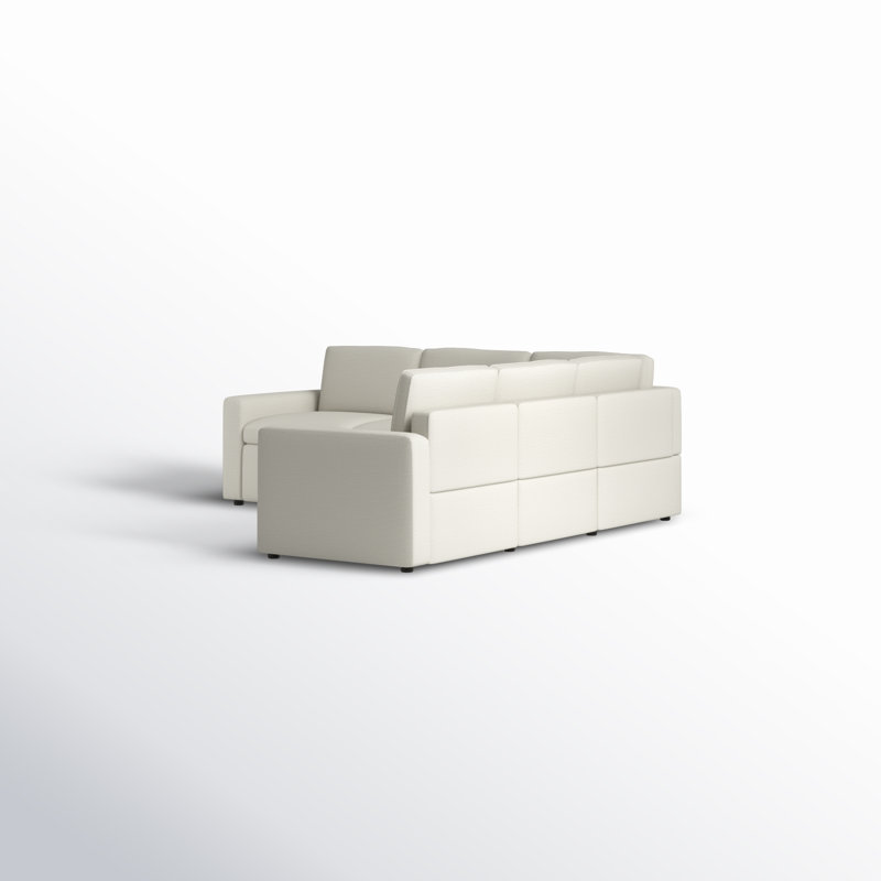 Lana 5 - Piece Upholstered Power Reclining Modular Sectional, Beige Linen