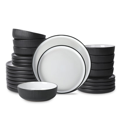 Laro Stoneware Dinnerware Set 24 Piece - Service for 8