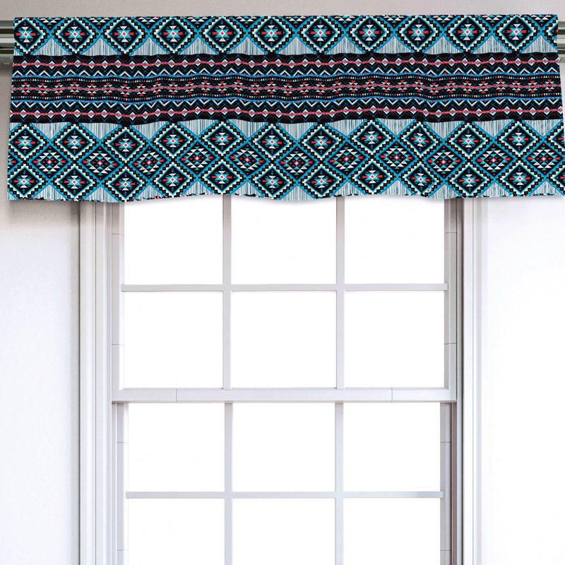 Sateen Ikat Ruffled Window Valance