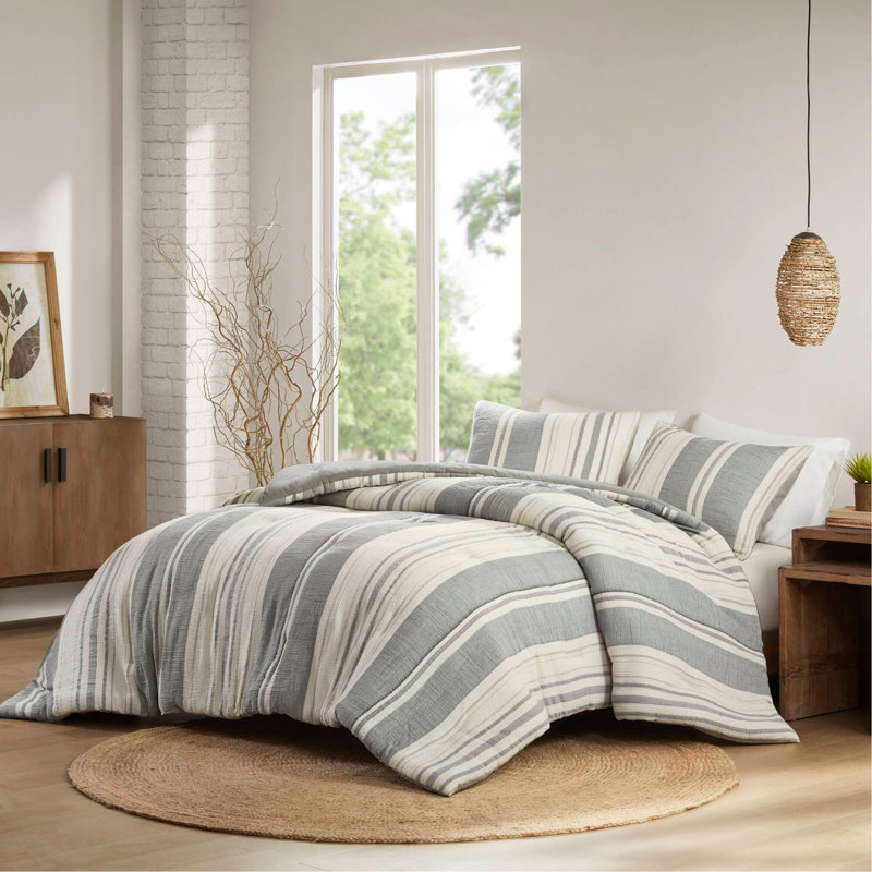 Ensemble d'édredon 3 pièces 3 pièces, Édredon très grand + 2 taies décoratives, Gris