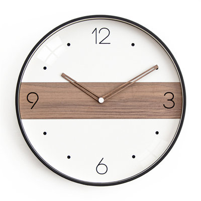 Horloge murale minimaliste moderne Huddersfield, conception silencieuse sans tic-tac, parfaite pour le salon, la chambre à coucher, le bureau, horloge murale ronde de 12 pouces