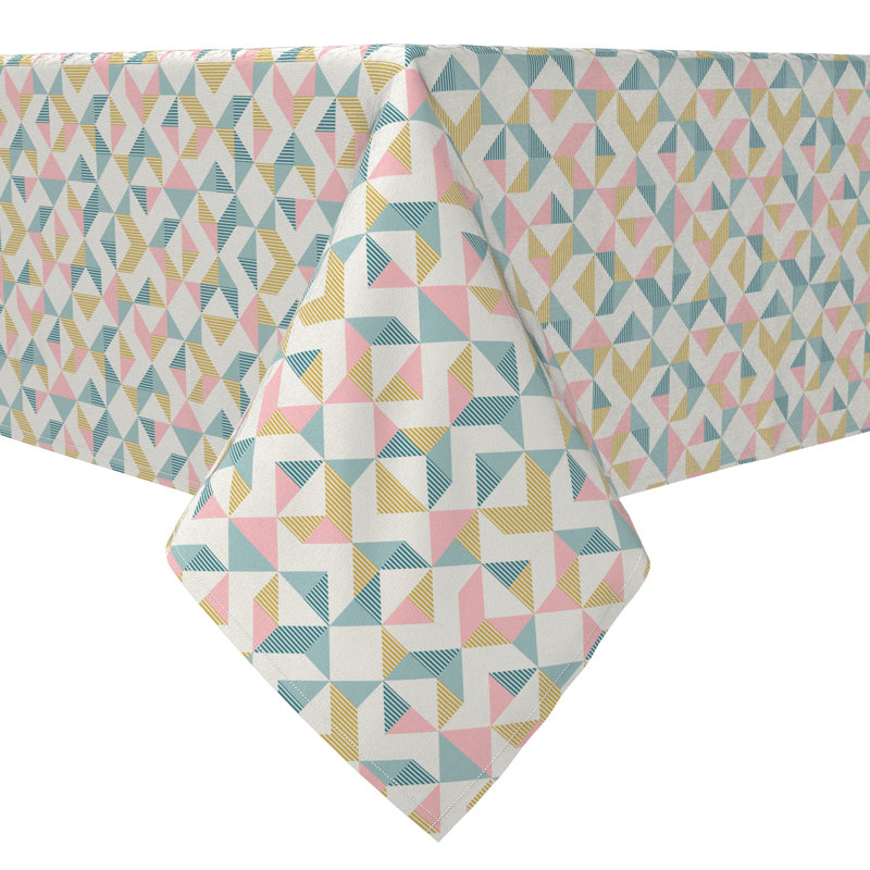 Rectangular Geometric Cotton Twill Tablecloth