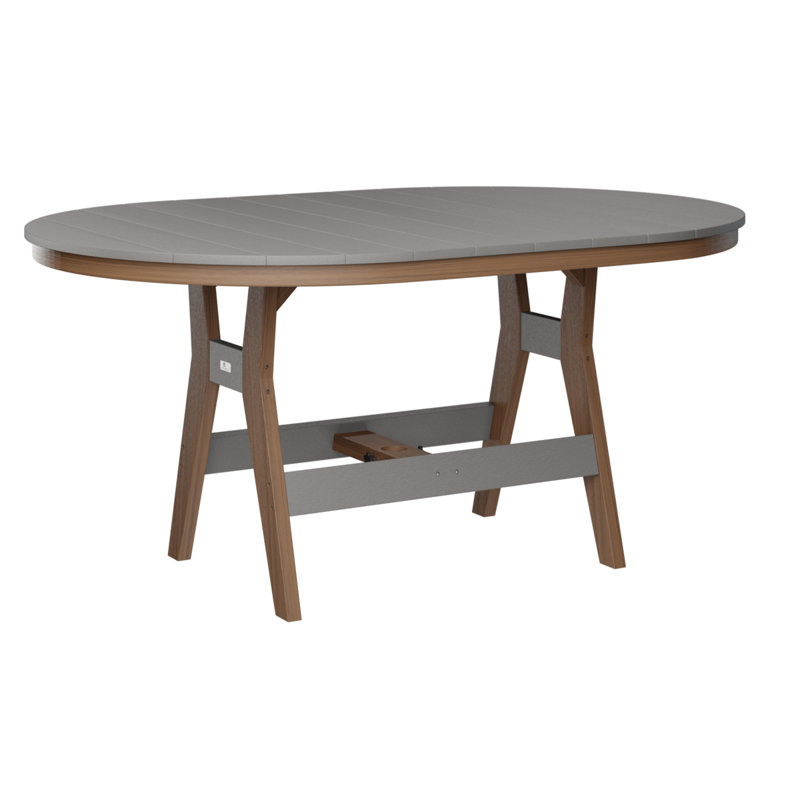 Table de bar berlinoise Berlin, Acajou antique, 38.87" H x 64" W x 44" D, Gris clair