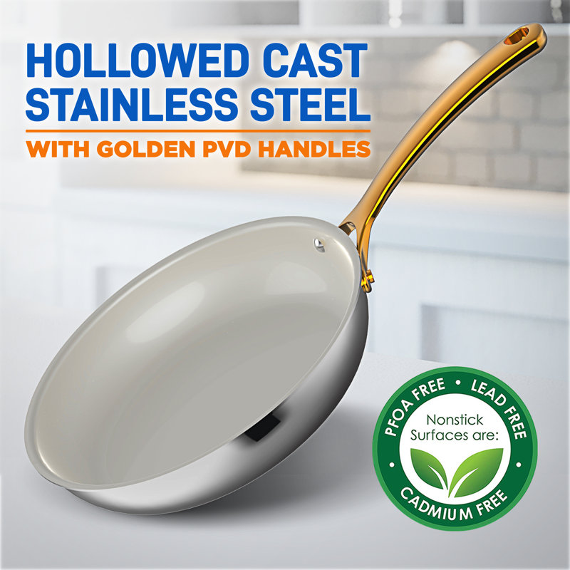 16-Piece Silver and Gold Non-Stick Aluminum Cookware Set