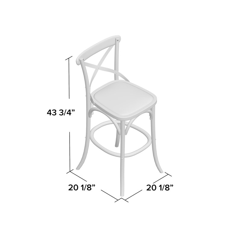 Tabouret Franklin, Chêne, Tabouret de bar (siège d'une hauteur de 30 po), Gris