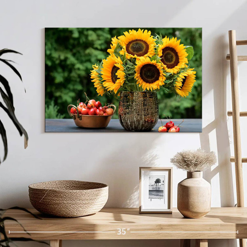 Harnek tournesols et cerises, H 24 po x l 36 po