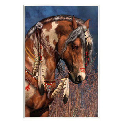 Az-064-Framed " War Pony Portrait " by Laurie Prindle