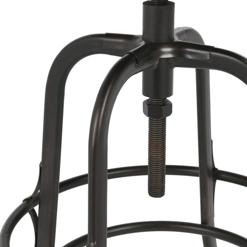 Swivel Solid Wood Adjustable Height Stool, Black