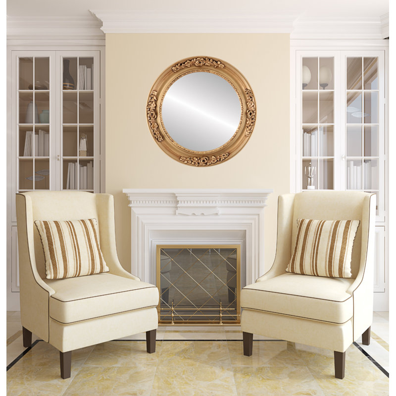 Miroir décoratif rond biseauté Vanita, H 17 po x l 17 po