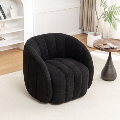 Upholstered Swivel Barrel Chair