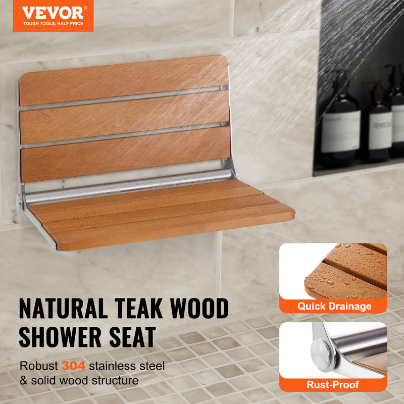 Colla 20.9'' W Solid Wood Shower Bench