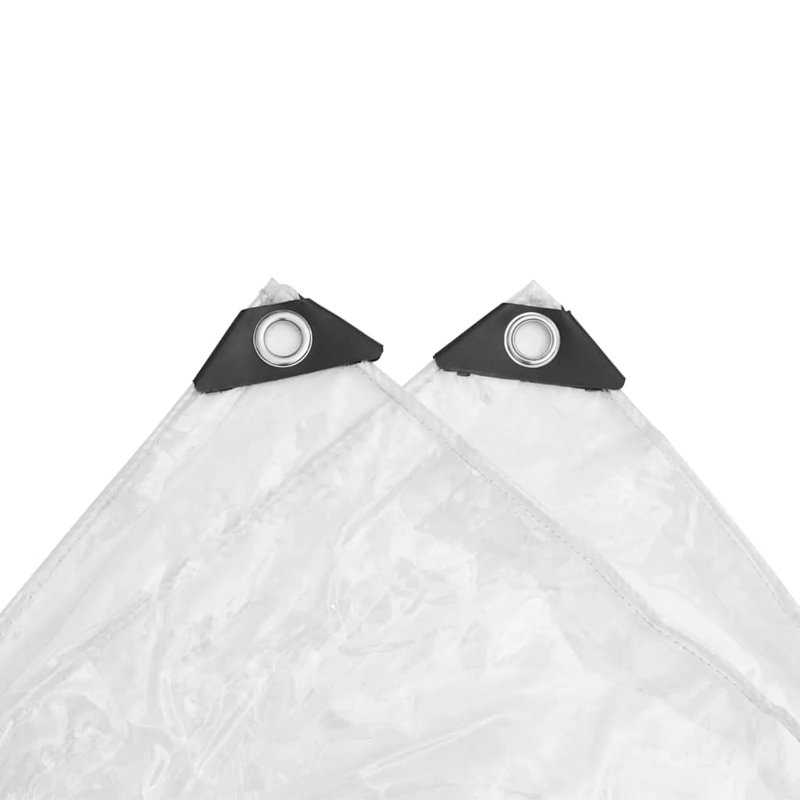  Bâche transparente avec oeillets 9,8 x 19,7 pi PVC, Blanc
