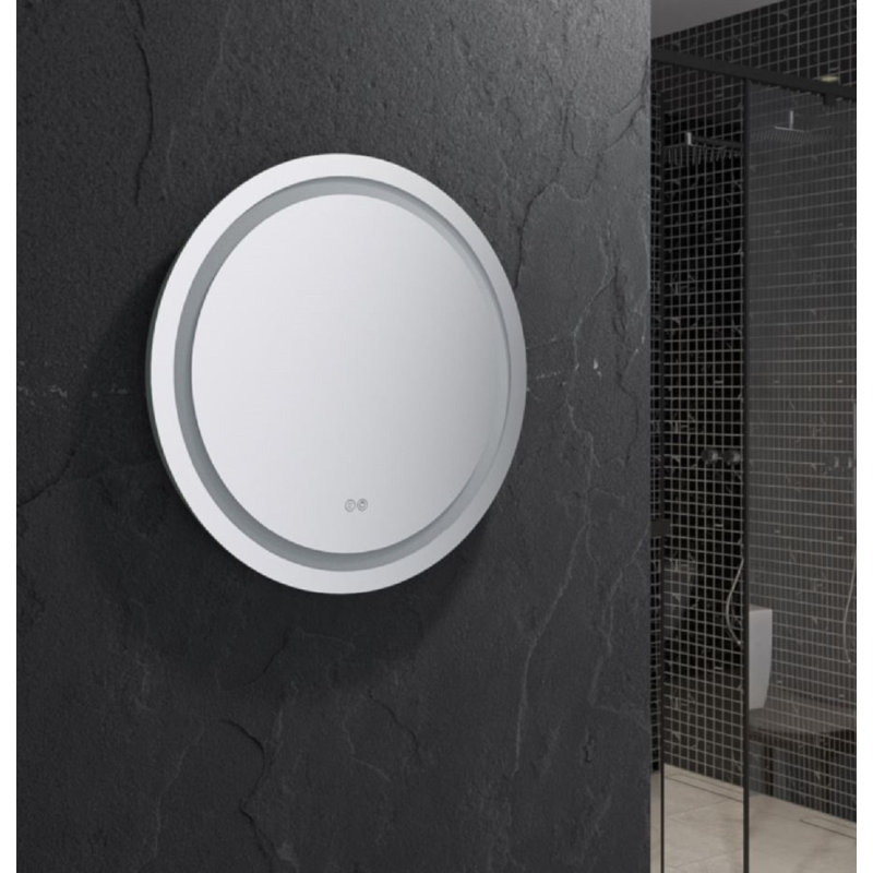 Fresca Santo Round Bathroom Vanity Flat Mirror with LED Lighting