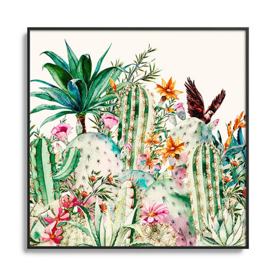 " Blooming In The Cactus " Painting Print