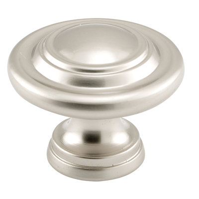 Bi-Fold Door Knob, 1-11/16 in. Outside Diameter, Diecast, Satin Nickel Plated (2 Pack)