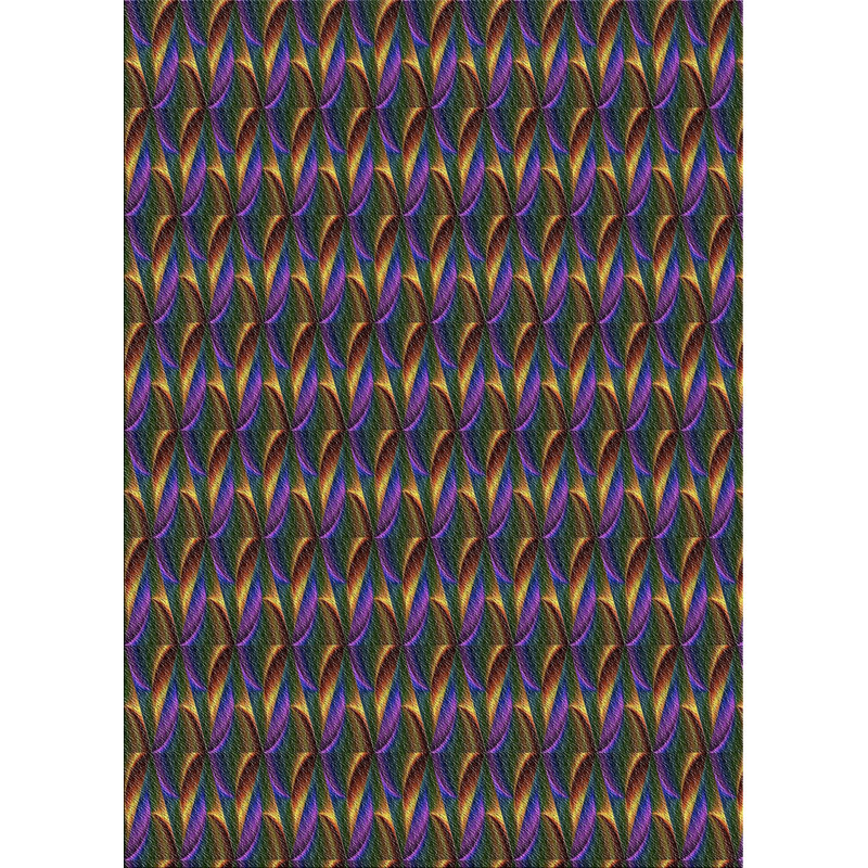 Tapis bleu/rose à motifs, Rectangle 5 pi x 7 pi