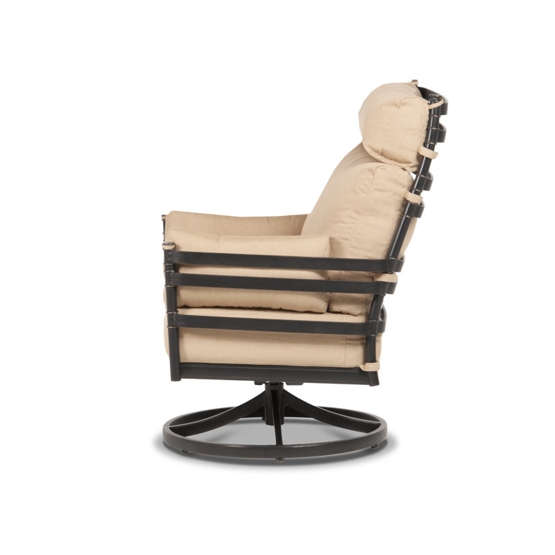 Lancaster High Back Deep Seating Swivel Chair, Canvas Heather Beige Sunbrella® Canvas