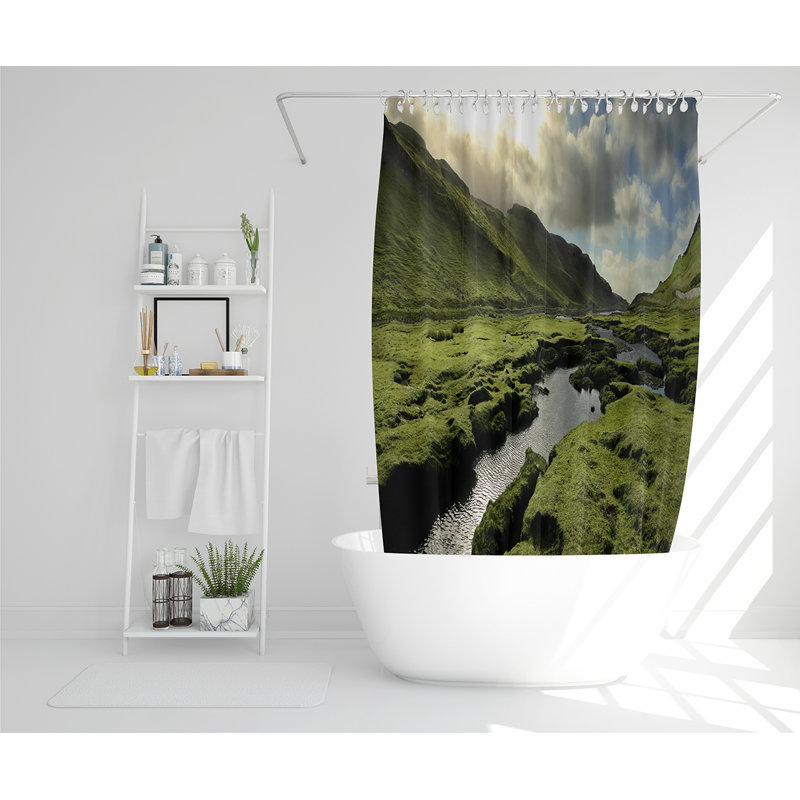 Elizza 13 Piece Polyester Shower Curtain Set