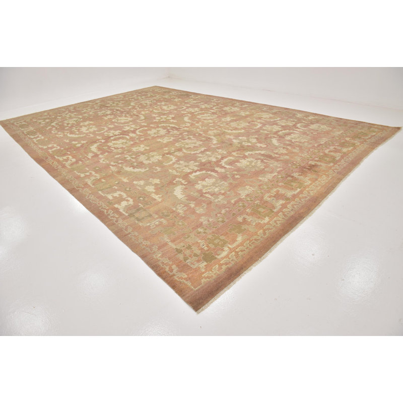 Tapis de pêche en laine 12 pi 9 po x 19 pi 2 po main one-of-kind noué la Mehdi