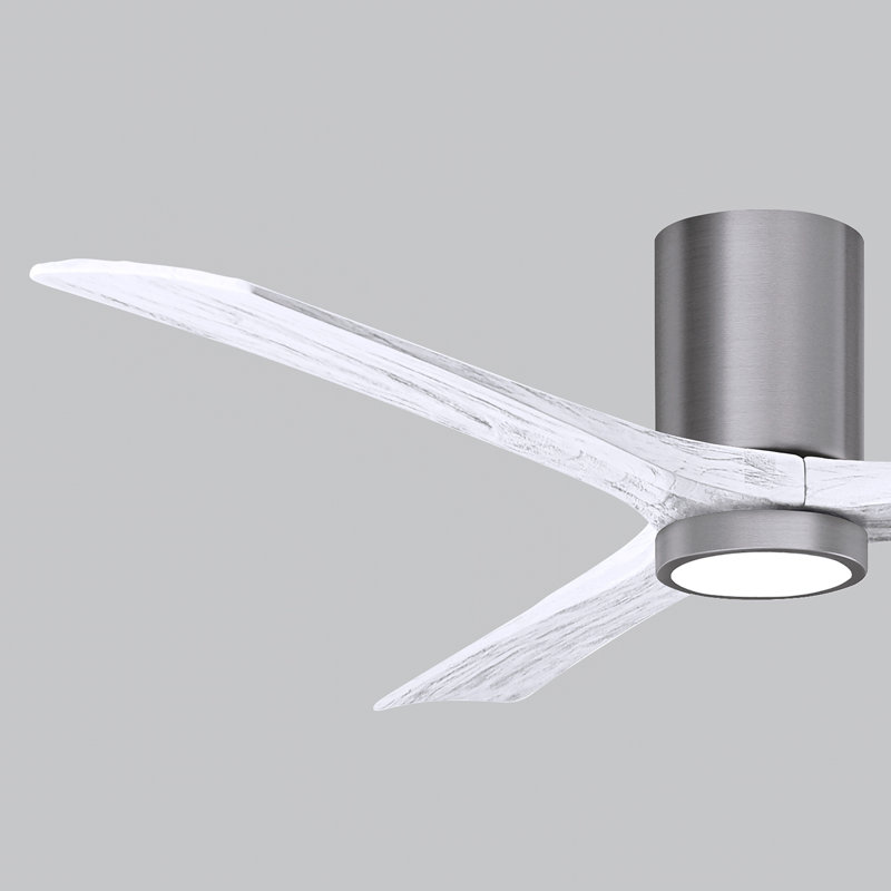 Irene LED Ceiling Fan, Matte White, Brushed Pewter, 60"