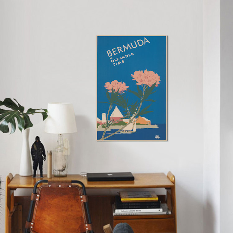« bermudes travel poster i », impression sur toile, H 12 po x l 8 po x P 0,75 po, Pas de tapis, Toile tendue