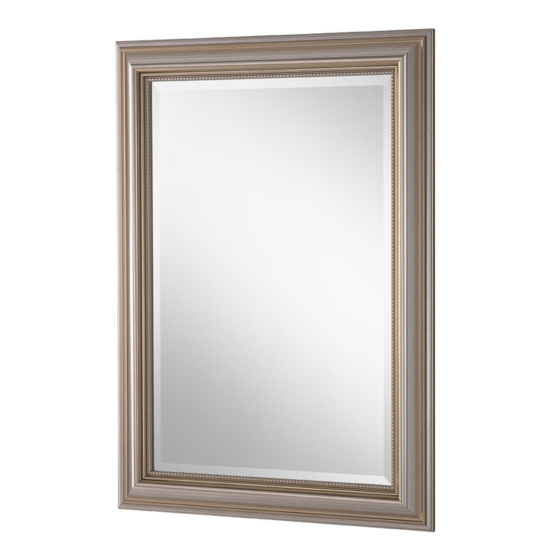 Magdalene Beaded Framed Wall Mounted Accent Mirror, Champagne, 93cm H x 118.5cm W