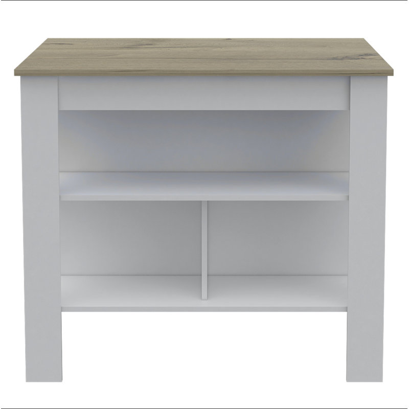 Kitchen Island Antibacterial, Three Shelves, Four Legs, 27.6" H x 27.6" W x 40.6" D