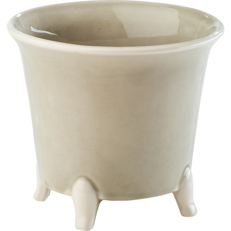 Small Grey and White Ceramic Pot Planter