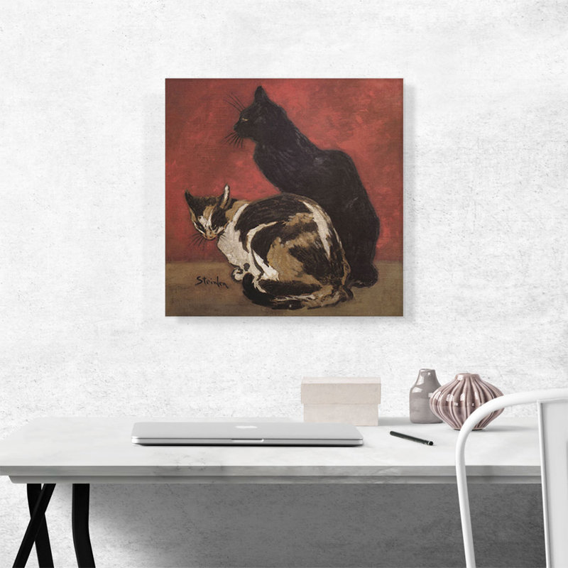 «Cats 1910» par Theophile Steinlen, reproduction d'art sur toile tendue, H 18 po x l 18 po x 1,5 po
