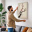Blossoming Branch Japandi - Wrapped Canvas-666409433-666409439
