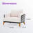 40.5'' Large Outdoor Patio Powder-coated Aluminum Armchair With 5.85'' Thick Seat Cushions Set Of 2